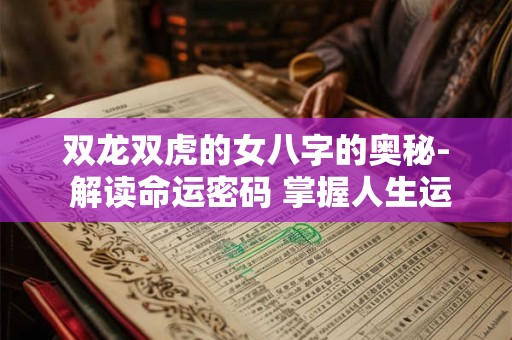 双龙双虎的女八字的奥秘- 解读命运密码 掌握人生运势！
