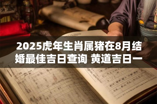 2025虎年生肖属猪在8月结婚最佳吉日查询 黄道吉日一览表
