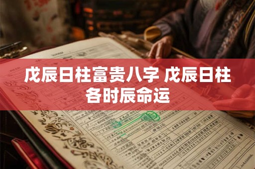 戊辰日柱富贵八字 戊辰日柱各时辰命运