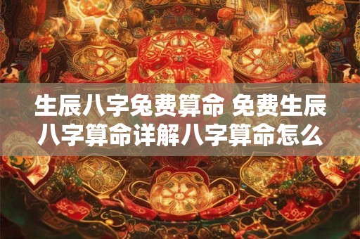 生辰八字兔费算命 免费生辰八字算命详解八字算命怎么样