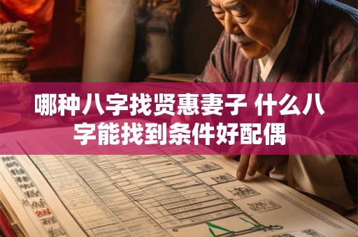 哪种八字找贤惠妻子 什么八字能找到条件好配偶