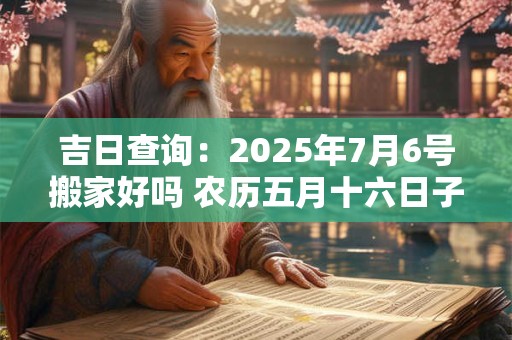 吉日查询：2025年7月6号搬家好吗 农历五月十六日子好吗
