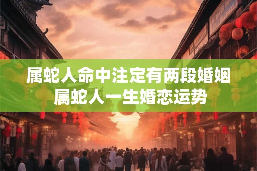 属蛇人命中注定有两段婚姻 属蛇人一生婚恋运势