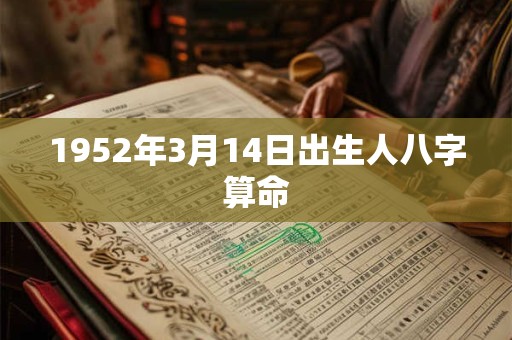 1952年3月14日出生人八字算命 1952年3月14日出生人八字算命