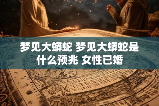 梦见大蟒蛇 梦见大蟒蛇是什么预兆 女性已婚