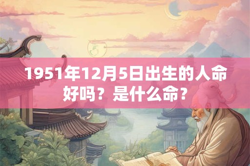 1951年12月5日出生的人命好吗？是什么命？