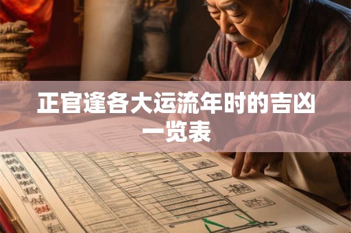 正官逢各大运流年时的吉凶一览表
