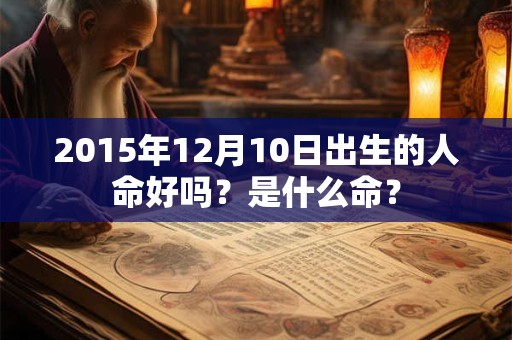 2015年12月10日出生的人命好吗？是什么命？