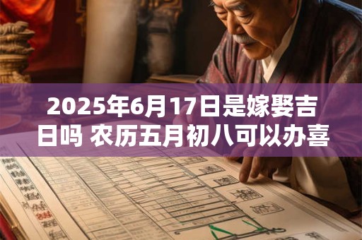 2025年6月17日是嫁娶吉日吗 农历五月初八可以办喜酒吗