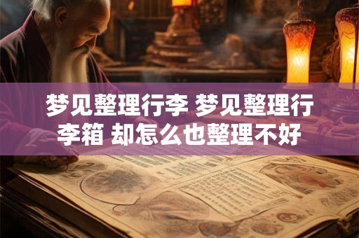 梦见整理行李 梦见整理行李箱 却怎么也整理不好