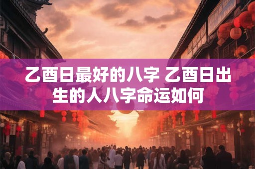 乙酉日最好的八字 乙酉日出生的人八字命运如何 乙酉日最好的八字 乙酉日出生的人八字命运如何