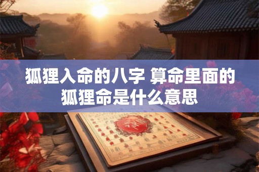 狐狸入命的八字 算命里面的狐狸命是什么意思