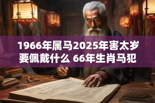 1966年属马2025年害太岁要佩戴什么 66年生肖马犯太岁怎么化解