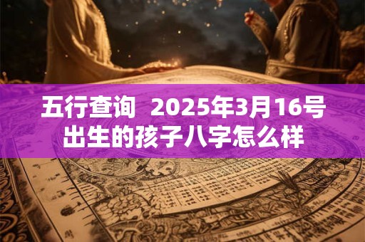 五行查询  2025年3月16号出生的孩子八字怎么样