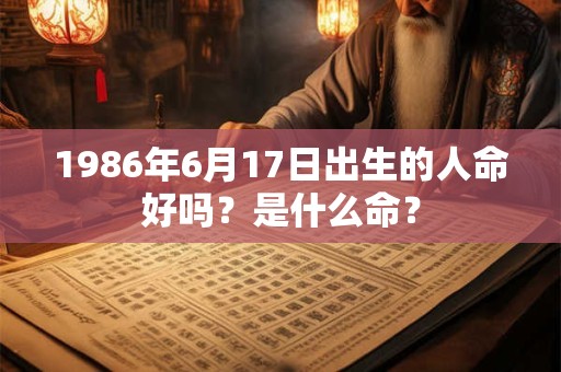 1986年6月17日出生的人命好吗？是什么命？