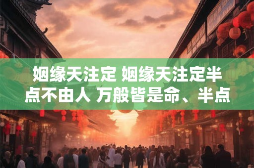 姻缘天注定 姻缘天注定半点不由人 万般皆是命、半点不由人
