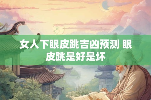 女人下眼皮跳吉凶预测 眼皮跳是好是坏