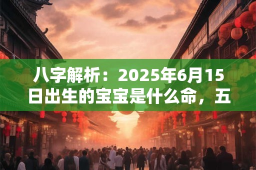 八字解析：2025年6月15日出生的宝宝是什么命，五行缺什么