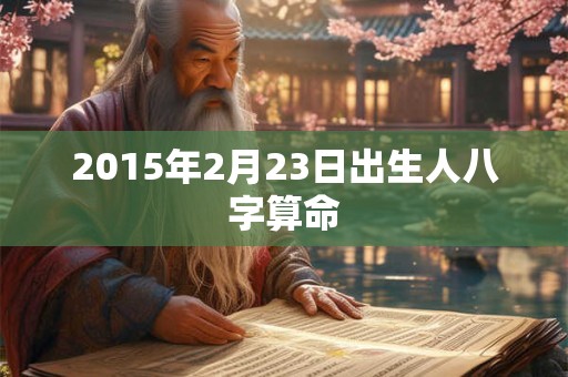 2015年2月23日出生人八字算命
