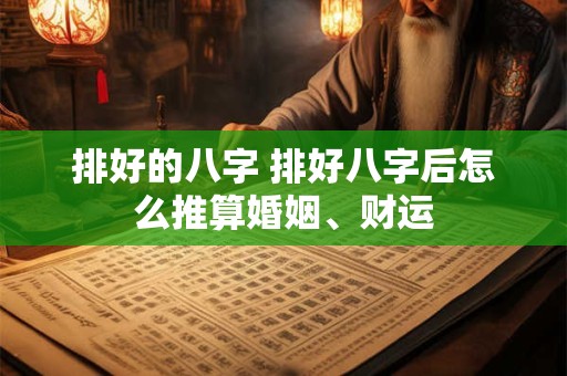 排好的八字 排好八字后怎么推算婚姻、财运