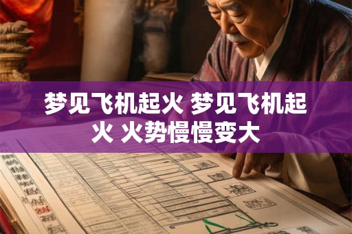 梦见飞机起火 梦见飞机起火 火势慢慢变大