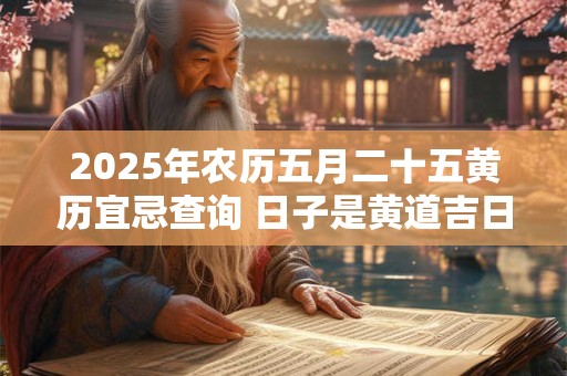 2025年农历五月二十五黄历宜忌查询 日子是黄道吉日吗