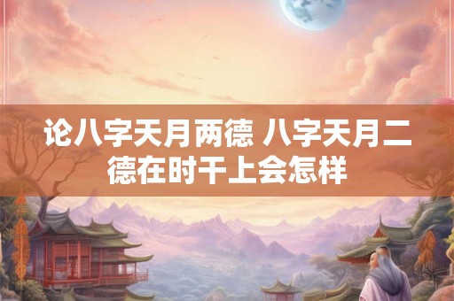 论八字天月两德 八字天月二德在时干上会怎样