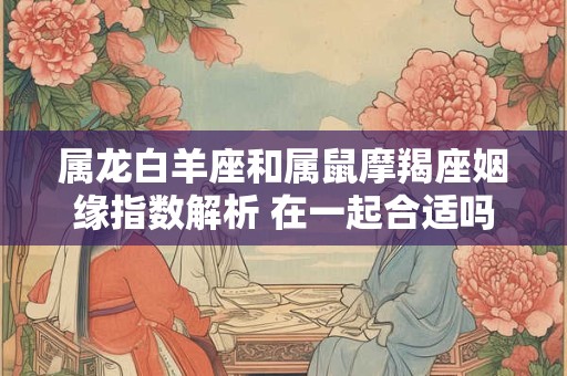 属龙白羊座和属鼠摩羯座姻缘指数解析 在一起合适吗