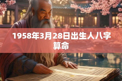 1958年3月28日出生人八字算命