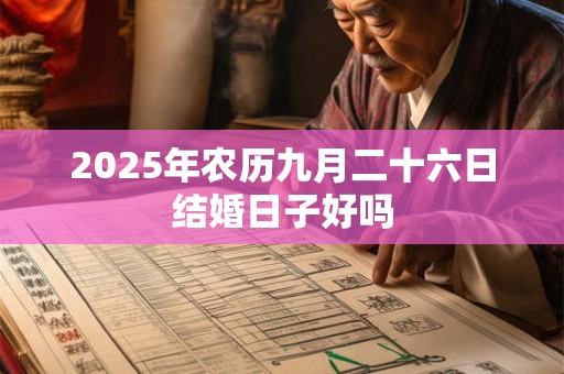 2025年农历九月二十六日结婚日子好吗