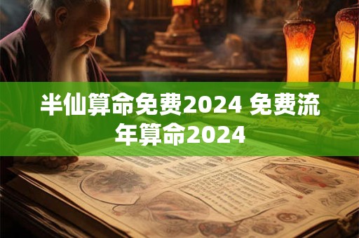半仙算命免费2024 免费流年算命2024