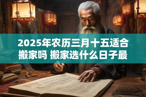 2025年农历三月十五适合搬家吗 搬家选什么日子最合适