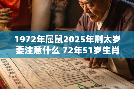 1972年属鼠2025年刑太岁要注意什么 72年51岁生肖鼠逢兔年运势如何