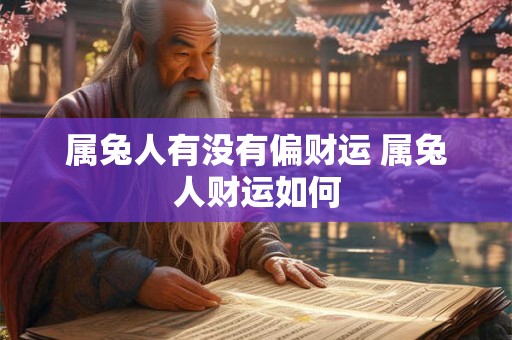 属兔人有没有偏财运 属兔人财运如何