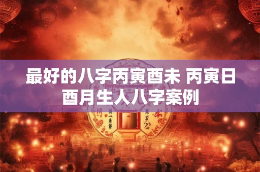 最好的八字丙寅酉未 丙寅日酉月生人八字案例