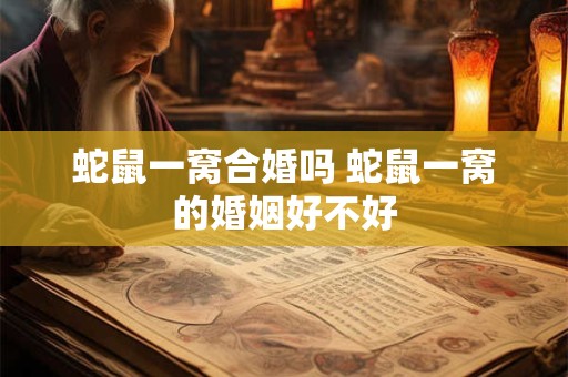 蛇鼠一窝合婚吗 蛇鼠一窝的婚姻好不好