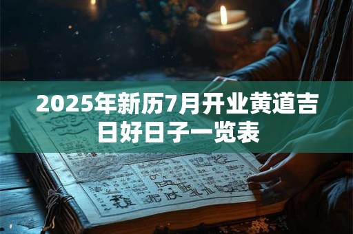2026年新历7月开业黄道吉日好日子一览表