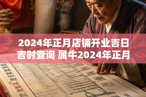 2024年正月店铺开业吉日吉时查询 属牛2024年正月宜新店开市的日期