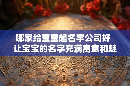 哪家给宝宝起名字公司好  让宝宝的名字充满寓意和魅力！
