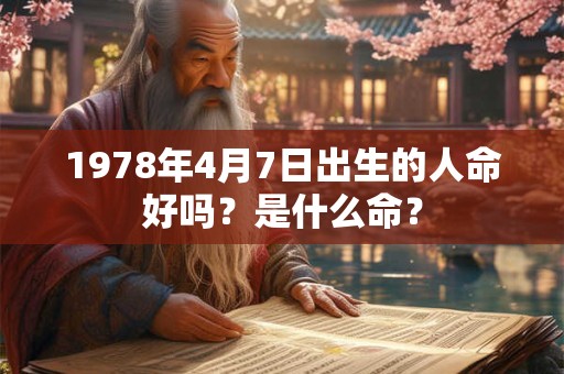 1978年4月7日出生的人命好吗？是什么命？