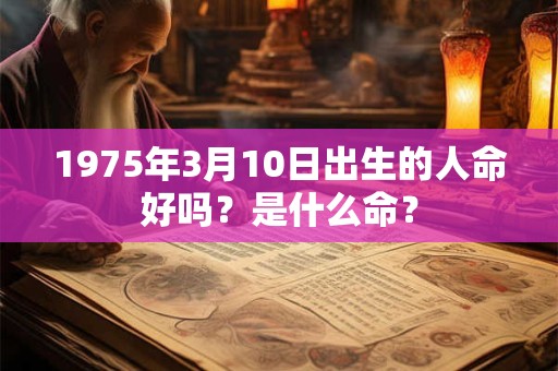 1975年3月10日出生的人命好吗？是什么命？