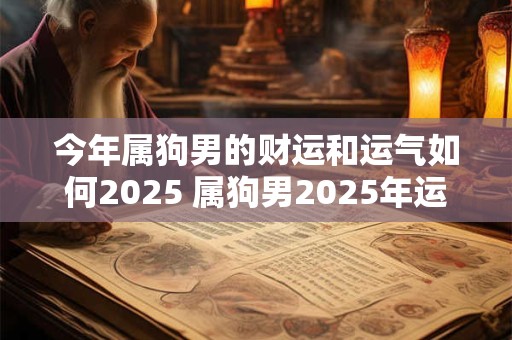 今年属狗男的财运和运气如何2025 属狗男2025年运势怎么样