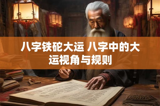 八字铁砣大运 八字中的大运视角与规则