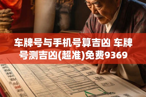 车牌号与手机号算吉凶 车牌号测吉凶(超准)免费9369