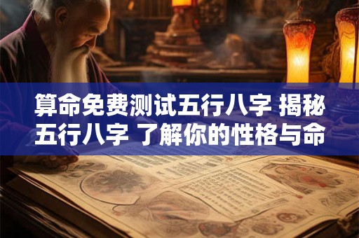 算命免费测试五行八字 揭秘五行八字 了解你的性格与命运