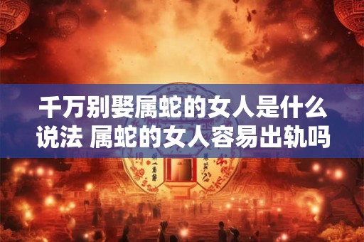 千万别娶属蛇的女人是什么说法 属蛇的女人容易出轨吗