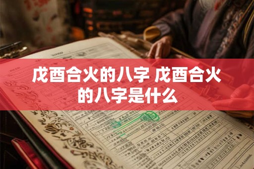 戊酉合火的八字 戊酉合火的八字是什么