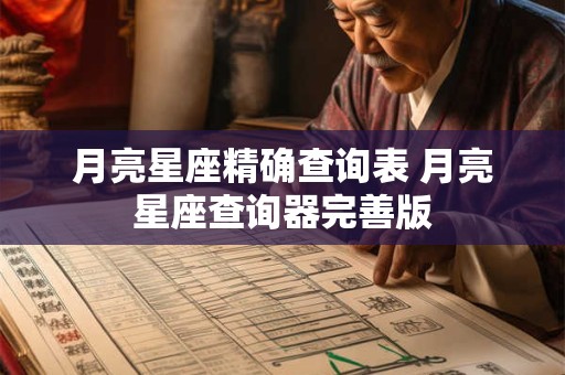 月亮星座精确查询表 月亮星座查询器完善版
