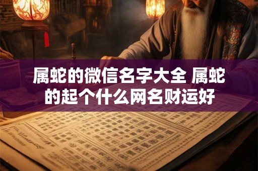 属蛇的微信名字大全 属蛇的起个什么网名财运好