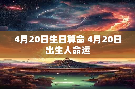 4月20日生日算命 4月20日出生人命运